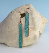 Load image into Gallery viewer, Ocean Blue Slim Copper Earrings