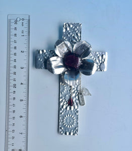 Purple Cross/Religious Gift/Cross/Unique Cross/Decorative Cross/Silver Cross/Christian Gift/Hanging Cross/Desktop Cross/Youth Pastor Gift
