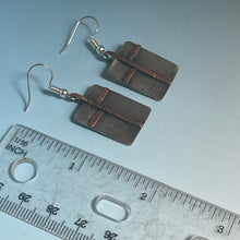 Load image into Gallery viewer, Small Silver and Copper Cross Earrings