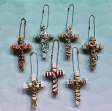 Load image into Gallery viewer, Little Crosses to Hang in your Rearview Mirror or Use as a Keychain