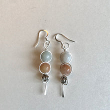 Load image into Gallery viewer, Silver and Amazonite Beaded Earrings