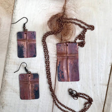 Load image into Gallery viewer, Folded Copper Cross Necklace