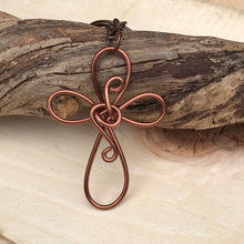 Load image into Gallery viewer, Antiqued Copper Cross Keychain