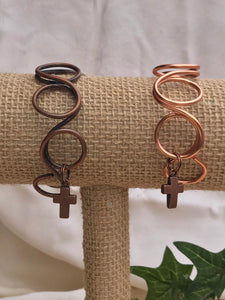 Spiritual Journey Copper Cross Gift Bracelet