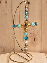 Load image into Gallery viewer, Beaded Cross/Decorative Cross/Get Well Gift/Christian Gift/Desk/Top Cross/Unique Cross/Hanging Cross/Religious Gift/Sympathy Gift Gift