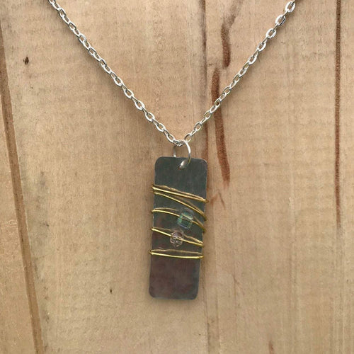 Silver Necklace/Gold and Silver Necklace/ Beaded Necklace/ Religious Gift/ Wire Wrapped Necklace/Christian Gift