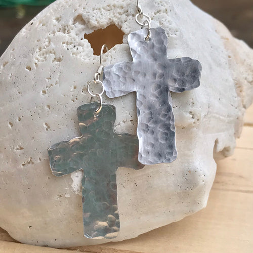 Lightweight Aluminum Cross Earrings