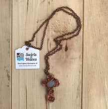 Load image into Gallery viewer, Decorative Cross Necklace/Christian Gift/Copper Cross Necklace/Beaded Cross Necklace/Religious Gift/Small Cross Necklace