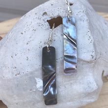 Load image into Gallery viewer, Folded and Flame Painted Silver Rectangle Earrings