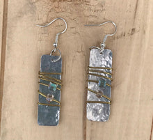 Load image into Gallery viewer, Lightweight Aluminum and Gold Wire Beaded Earrings
