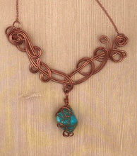 Load image into Gallery viewer, Natural Stone Bead Necklace/ Copper Necklace/Beaded Necklace/Dangle Bead Necklace/Teacher Gift