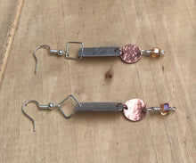 Load image into Gallery viewer, Lightweight Earrings with Silver and Copper Fun Geo Shapes