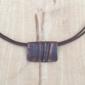 Copper Pendant Necklace/Folded Copper  Pendant/Unique  Necklace/ Copper Necklace/ Christian Gift/Small Pendant Necklace
