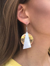 Load image into Gallery viewer, Unique Earrings with Copper and Silver Geo Shapes