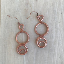 Load image into Gallery viewer, Copper Earrings/Copper Wire Earrings/Dangle Earrings/Swirled Wire Earrings