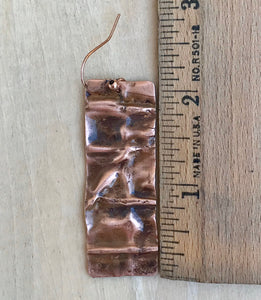 Folded Copper Rectangle Earrings