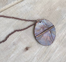 Load image into Gallery viewer, Cross Pendant  Copper Necklace/Youth Pastor Gift/Decorative Cross Copper Pendant/Unique Cross Necklace/Circle Cross Necklace/ Christian Gift