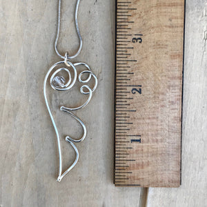 Silver Angel Wing Wire Necklace