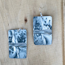 Load image into Gallery viewer, Folded and Textured Silver Cross Earrings