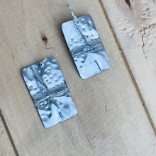 Load image into Gallery viewer, Folded and Textured Silver Cross Earrings