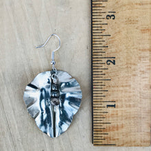 Load image into Gallery viewer, Silver Leaf Earrings with Three Bead Dangle