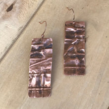 Load image into Gallery viewer, Folded Copper Rectangle Earrings