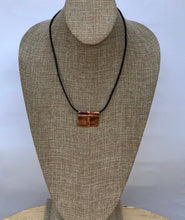 Load image into Gallery viewer, Folded Copper Cross Pendant Necklace with Leather Cord