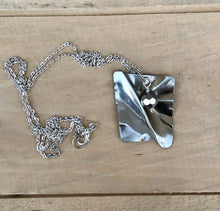 Load image into Gallery viewer, Unique Silver Pendant Necklace/Silver Pendant Necklace/Christian Gift/Cross/Religious Gift/Folded German Silver Necklace/
