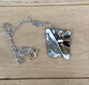 Unique Silver Pendant Necklace/Silver Pendant Necklace/Christian Gift/Cross/Religious Gift/Folded German Silver Necklace/
