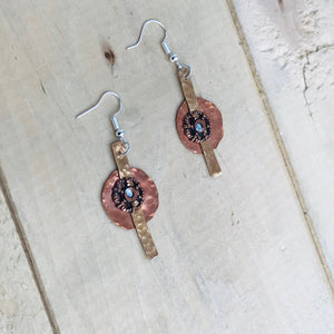 Copper & Brass Flower Earrings