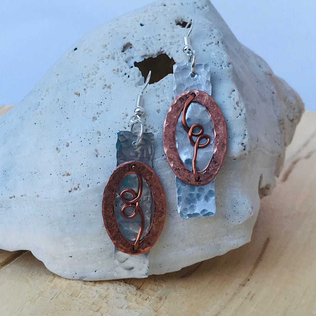 Silver Aluminum and Copper Earrings/Light Weight Earrings/Earrings/Christian Gift/Religious Gift/Unique Earrings/Youth Pastor Gift
