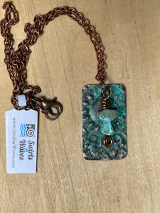Decorative Copper Pendant/Sun Necklace/Turquoise Color Necklace/Unique  Necklace/Turquoise Stone Necklace/ Christian Gift/Teal Pendant