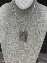 Load image into Gallery viewer, Copper Pendant Necklace/Beaded Necklace/Crystal Necklace/Wire Wrap Necklace/Unique Necklace/Rectangle Necklace/Triangle Pendant