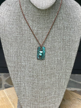 Load image into Gallery viewer, Decorative Copper Pendant/Sun Necklace/Turquoise Color Necklace/Unique  Necklace/Turquoise Stone Necklace/ Christian Gift/Teal Pendant
