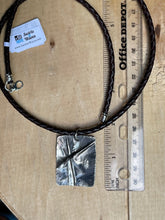 Load image into Gallery viewer, Men&#39;s Silver Cross Pendant Necklace/Youth Pastor Gift/Decorative Cross Silver Pendant/Unique Necklace/Leather Cord Necklace/Christian Gift