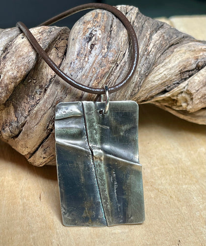 Men's Silver Cross Pendant Necklace/Youth Pastor Gift/Decorative Cross Silver Pendant/Unique Necklace/Leather Cord Necklace/Christian Gift