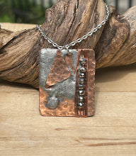 Load image into Gallery viewer, Copper Pendant Necklace/Beaded Necklace/Crystal Necklace/Wire Wrap Necklace/Unique Necklace/Rectangle Necklace/Triangle Pendant