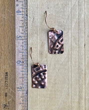 Load image into Gallery viewer, Small Embossed Copper  Earrings