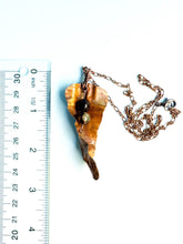 Load image into Gallery viewer, slim Copper Leaf Necklace with Dangling Beads