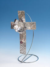Load image into Gallery viewer, Silver Cross/Religious Gift/Cross/Unique Cross/Decorative Cross/Embossed Cross/Christian Gift/Hanging Cross/Desktop Cross/Youth Pastor Gift