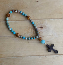 Load image into Gallery viewer, Christian Prayer Beads/Religious Gift, Stone Prayer Beads, Spiritual Gift, Wood Cross Prayer Beads/Gradation Gift/Mother&#39;s Day Gift