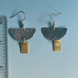 Fun Lightweight Gold and Silver Geometric Shaped Earrings