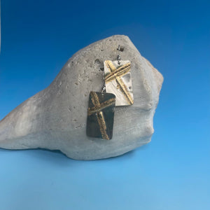 Unique Handmade Gold Cross Earrings/Christian Gift/Silver & Gold Cross Earrings/Religious Gift/Cross Earrings/ Unique Cross Earrings