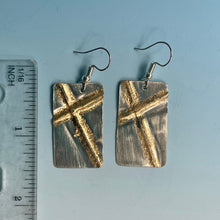 Load image into Gallery viewer, Gold Leaf Cross Earrings