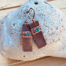 Load image into Gallery viewer, Copper Earrings with Wire Wrapped Crystals