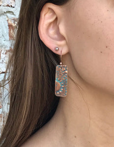 Painted Copper Sun Earrings