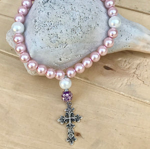 Pretty in Pink Christian Prayer Beads