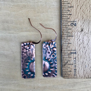 Painted Copper Sun Earrings
